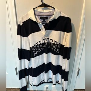 Retro Tommy Hilfiger Striped Block Letter Rugby